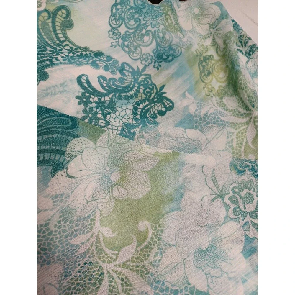 Vtg Alfred Dunner Skirt 10 Green Floral Ruffle Dainty Soft Girl Flowy Y2K